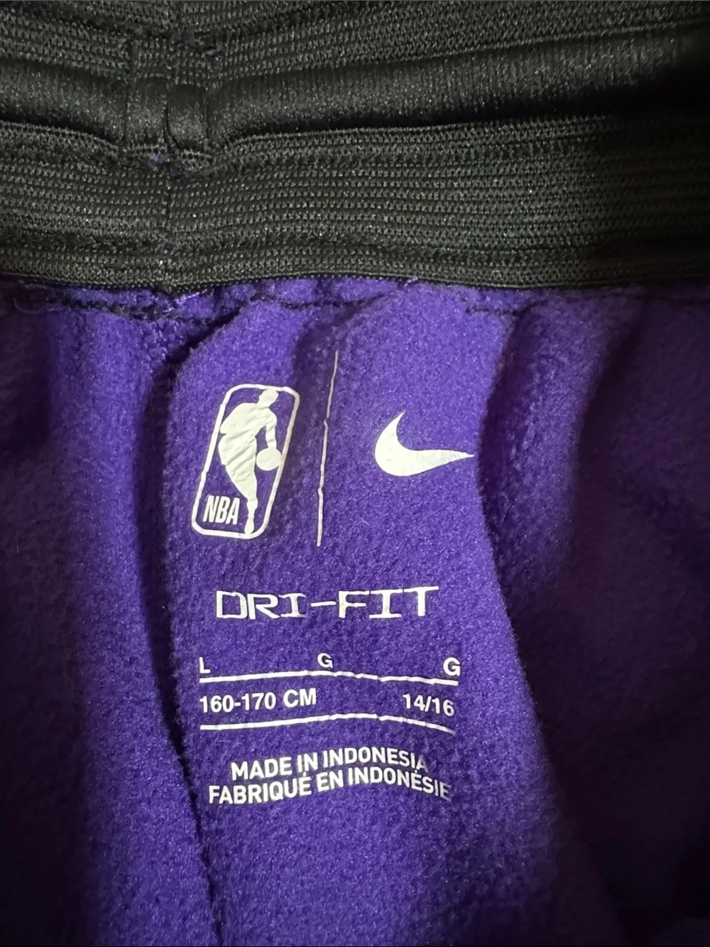 Nike youth Purple Lakers Logo Kids Sweatpants unisex Sz L 14/16